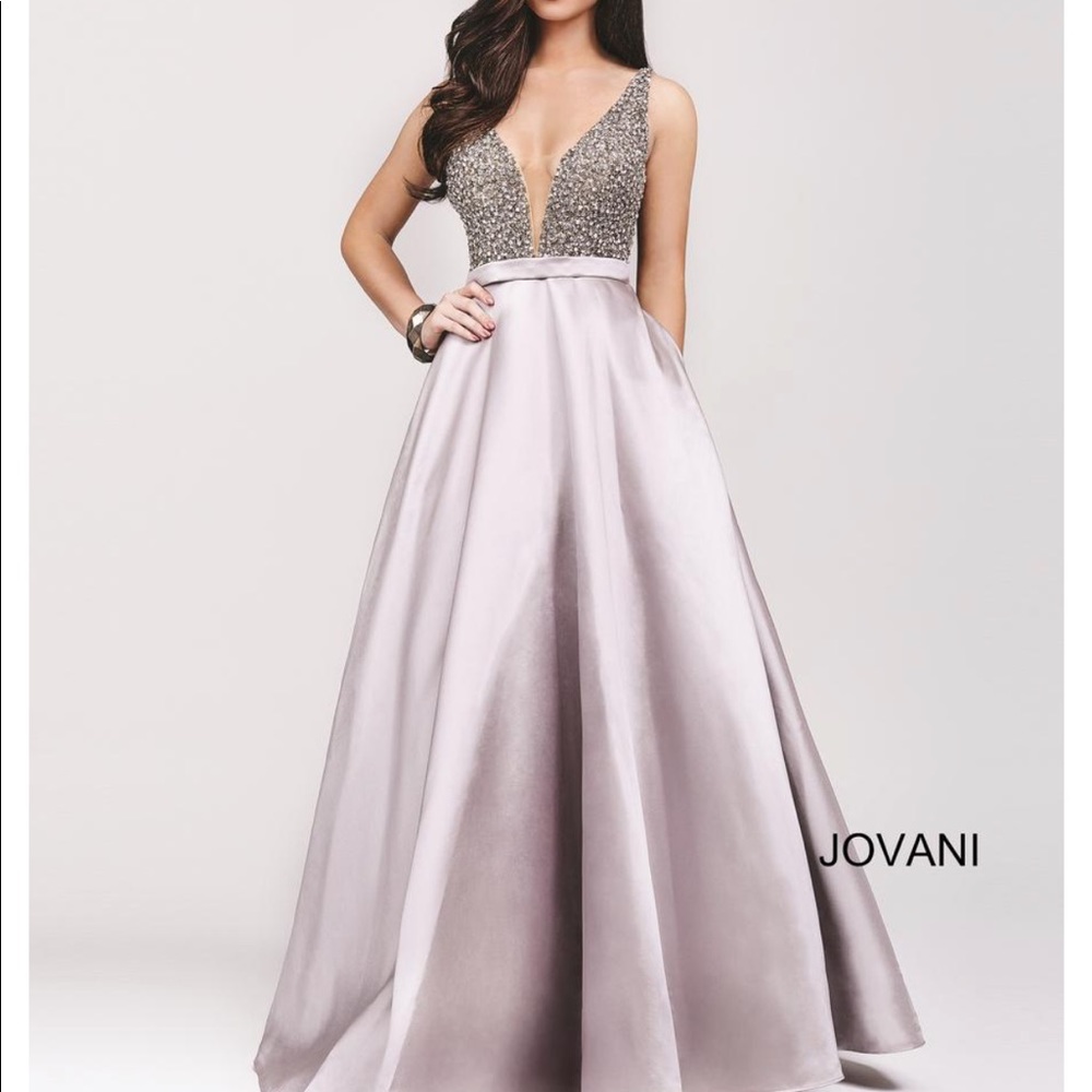 JOVANI  style 32609a silver ball gown
